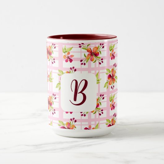 Personalisierte Initialzündung zur Karierten Tasse (Zentrum)