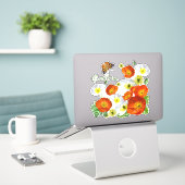 Personalisierte Insel Poppies und Schmetterling Vi Aufkleber (Laptop auf Schreibtisch)