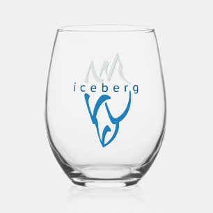 Personalisierte Inspiration Blue Iceberg Art Weinglas Ohne Stiel
