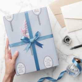 Personalisierte Inspiration Mirror Grau Blau Geschenkpapier