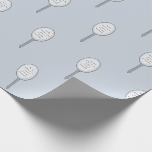 Personalisierte Inspiration Mirror Grau Blau Geschenkpapier (Ecke)
