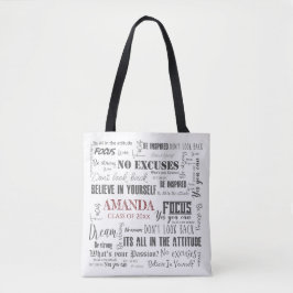 Personalisierte Inspiration Word Art Abschluss Tasche