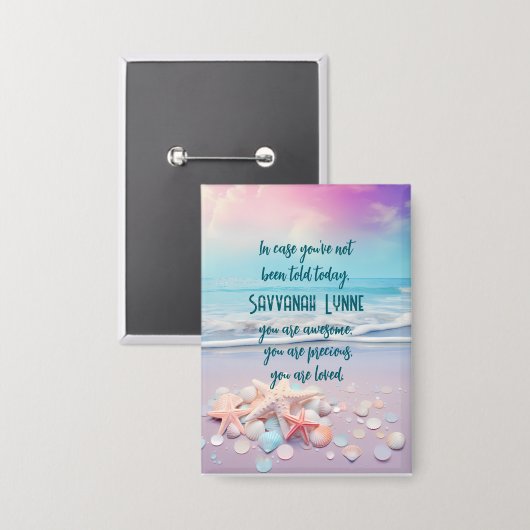 Personalisierte Inspirationsbejahungen Button (Vorderseite/Rückseite)