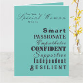 Personalisierte Inspirationsfrauen, vielen Dank Karte (Gelbe Blume)