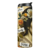 Personalisierte Inspirationswörter und Vintage Lad Thermosbecher (Nach links gedreht)