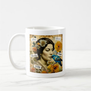 Personalisierte inspirierende Worte und Vintage-Da Kaffeetasse