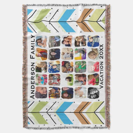 Personalisierte Instagram-FotoCollage Decke (Vorderseite Vertikal)