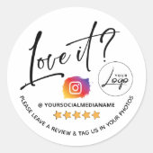 Personalisierte Instagram-Review-Verpackung Runder Aufkleber (Vorderseite)
