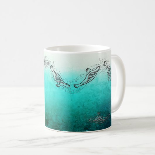 Personalisierte Inuit-Siegel und Polar-Bär Kaffeetasse (VorderseiteRechts)