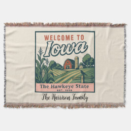 Personalisierte Iowa-Wurfdecke Decke