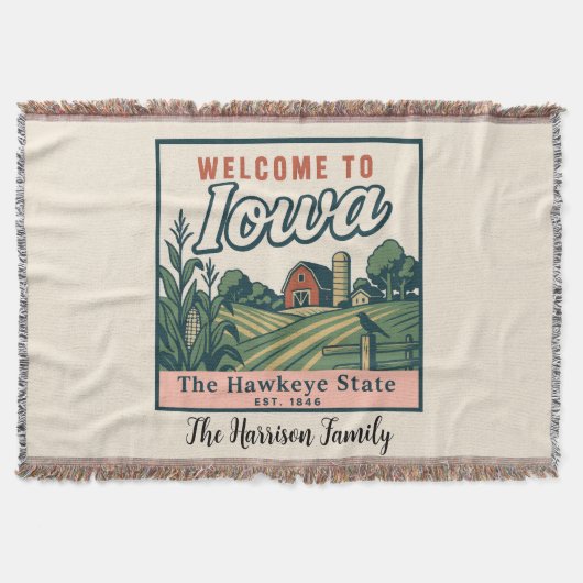 Personalisierte Iowa-Wurfdecke Decke (Vorderseite)