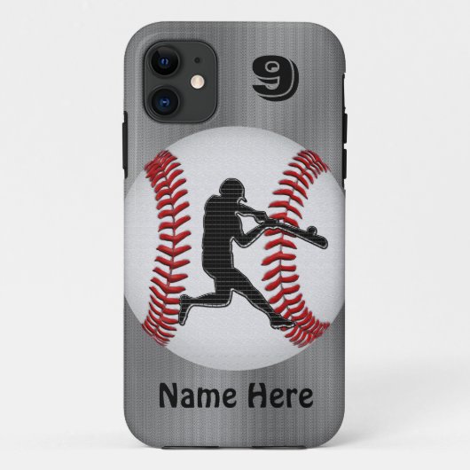 Personalisierte iPhone Baseball-Hüllen NAME NUMMER Case-Mate iPhone Hülle (Rückseite)