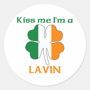 Personalisierte Iren küssen mich, den ich Lavin Runder Aufkleber