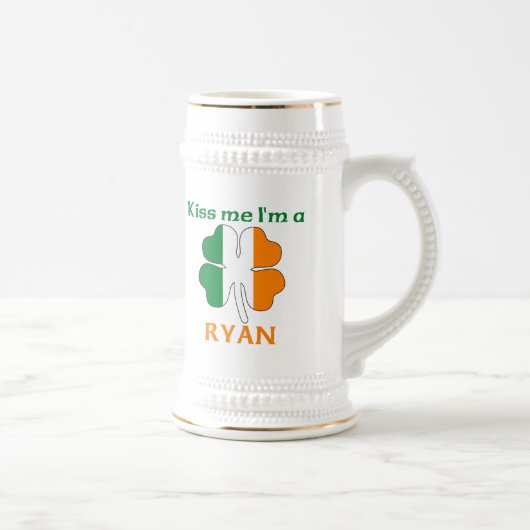 Personalisierte Iren küssen mich, den ich Ryan bin Bierglas (Rechts)