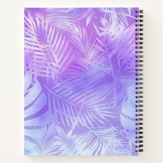 Personalisierte Iridescent Pastel Palm Blätter Bul Notizblock (Rückseite)