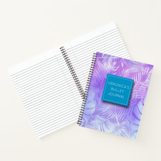 Personalisierte Iridescent Pastel Palm Blätter Bul Notizblock (Innenseite)