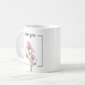Personalisierte Iris-Tasse - Ich Liebe Sie & Zitat Kaffeetasse (Vorderseite Links)
