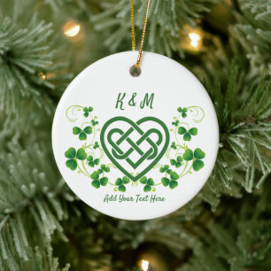 Personalisierte irische keltische Liebe Keramik Ornament