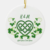 Personalisierte irische keltische Liebe Keramik Ornament (Vorne)