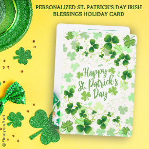 Personalisierte Irische Segenswünsche zum St. Patr Feiertagskarte
