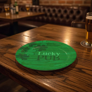 Personalisierte irische Shamrock Lucky Pub-Papierp Pappteller