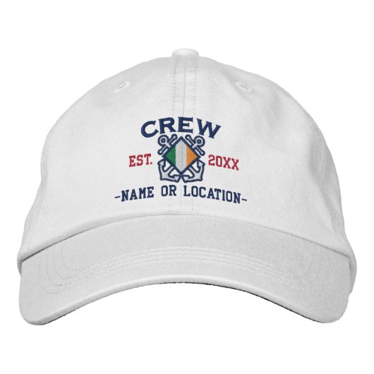 Personalisierte Irish Flag Crew Nautical Embroider Bestickte Kappe (Vorderseite)
