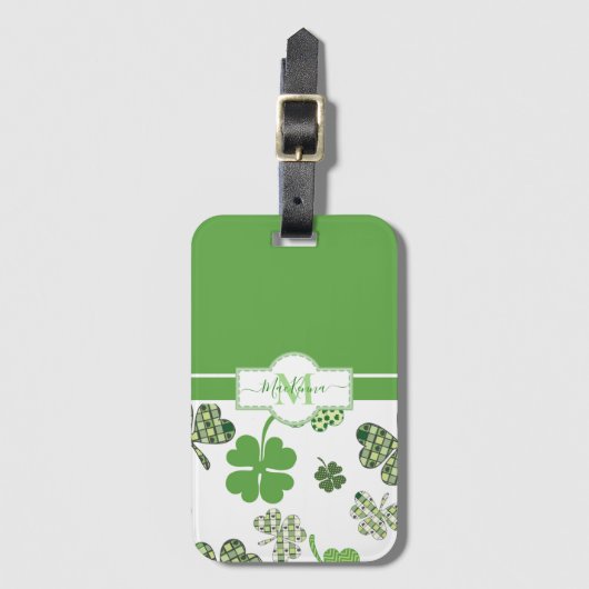 Personalisierte Irish Green Cloud St Patricks Gepäckanhänger (Vorderseite Vertikal)