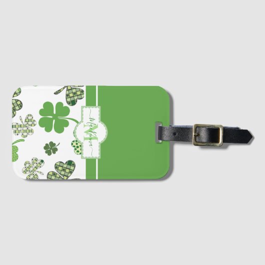 Personalisierte Irish Green Cloud St Patricks Gepäckanhänger (Vorderseite (Horizontal))