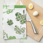 Personalisierte Irish Green Cloud St Patricks Geschirrtuch (Viertel Falte)