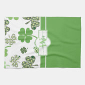 Personalisierte Irish Green Cloud St Patricks Geschirrtuch (Horizontal)
