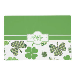 Personalisierte Irish Green Cloud St Patricks Laminiertes Tischset