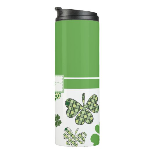Personalisierte Irish Green Cloud St Patricks Thermosbecher (Nach rechts gedreht)