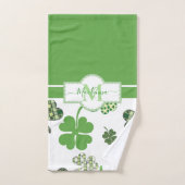 Personalisierte Irish Green Clover St Patrick's Badhandtuch Set (Handtuch)