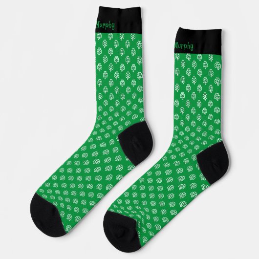 Personalisierte Irish Green Kleeblatt Socken mit N (Linkes Detail)