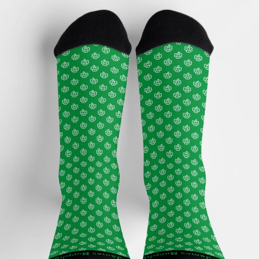 Personalisierte Irish Green Kleeblatt Socken mit N (Oben)