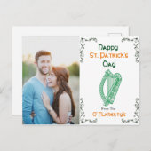 Personalisierte Irish Harp Postcard | St. Patrick  Postkarte (Vorne/Hinten)
