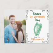 Personalisierte Irish Harp Postcard | St. Patrick  Postkarte (Vorderseite)