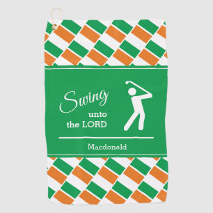 Personalisierte IRLAND-FLAGGE Schwinge hin zum Her Golfhandtuch
