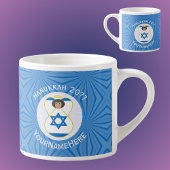 Personalisierte israelische Angel-Hanukka-Fahne Espressotasse