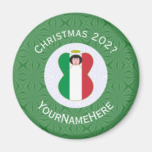 Personalisierte italienische Engel-Weihnachtsflagg Magnet