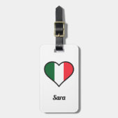 Personalisierte italienische Flag Herzstück-Gepäck Gepäckanhänger (Vorderseite vertikal)