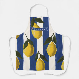 Personalisierte italienische Zitronenstreifen-Küst Schürze