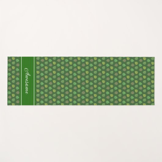 Personalisierte Jade Tree Blätter auf Green Yoga M Yogamatte (Vorderseite (Horizontal))