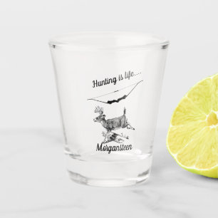 Personalisierte Jagd ist Lebensbuck und Bogenbock Schnapsglas