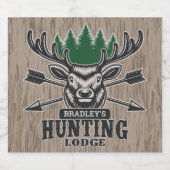 Personalisierte Jagdlodge für Hirschelken Bierflaschenetikett (Einzelnes Label)