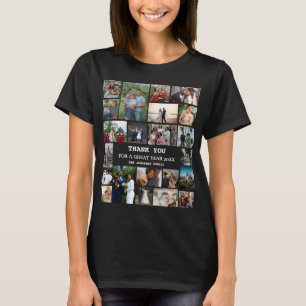 Personalisierte Jahresend-Familien-Foto-Collage 22 T-Shirt
