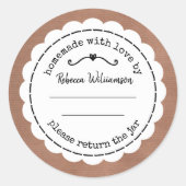 Personalisierte Jam Canning | Eigenart mit Liebe Runder Aufkleber (Vorderseite)