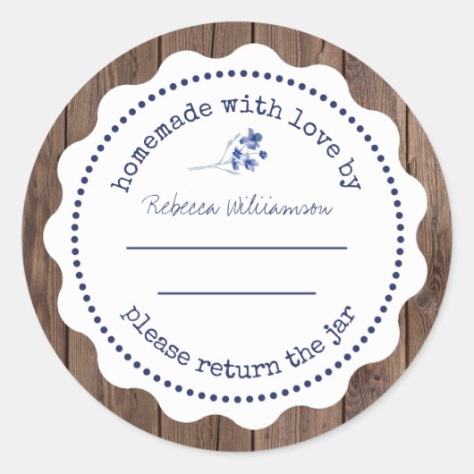 Personalisierte Jam Canning | Von der Liebe Cla ha Runder Aufkleber (Vorderseite)