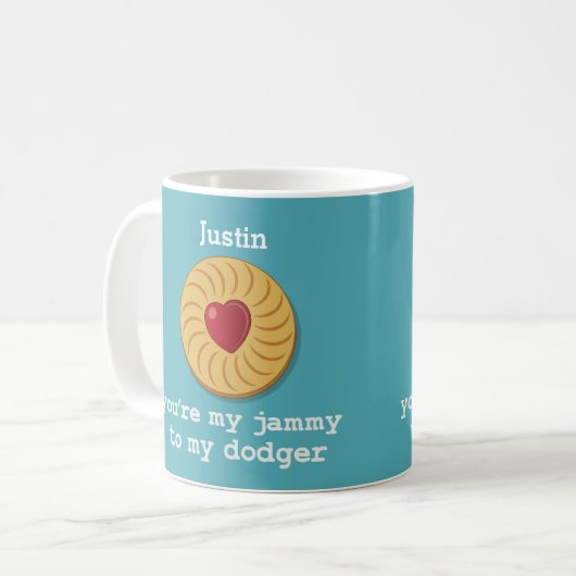 Personalisierte Jammy Dodger-Tasse Kaffeetasse (Vorderseite Links)