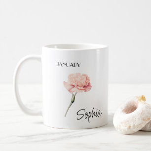 Personalisierte Januar-Blume Kaffeetasse